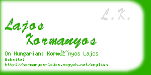 lajos kormanyos business card